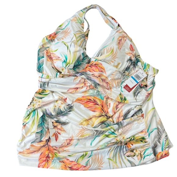 Jantzen Adjustable Strap V-Neck Tankini with Comfort Brief - Picture 4 of 10